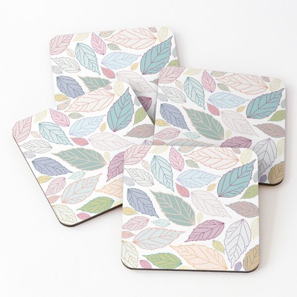 Item preview, Assorted soft pastel colors leaves botanical collection designed and sold by EarthyPlanty.