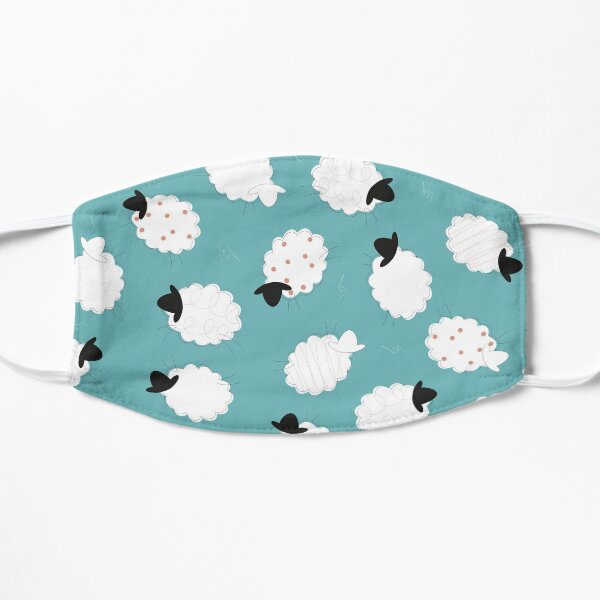 Ditzy teal and coral sheep Mask