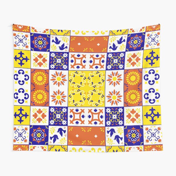 Mexican Talavera colorful Tile Tapestry