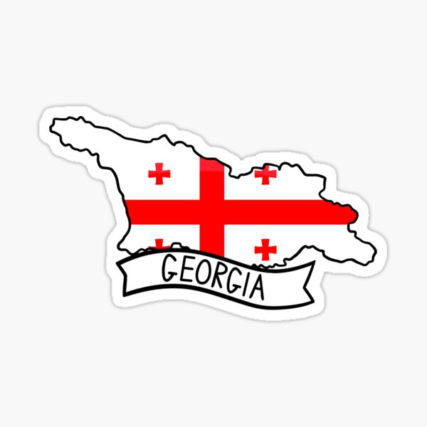 Item preview, Georgia Country Flag Map Sticker designed and sold by Drawingvild.