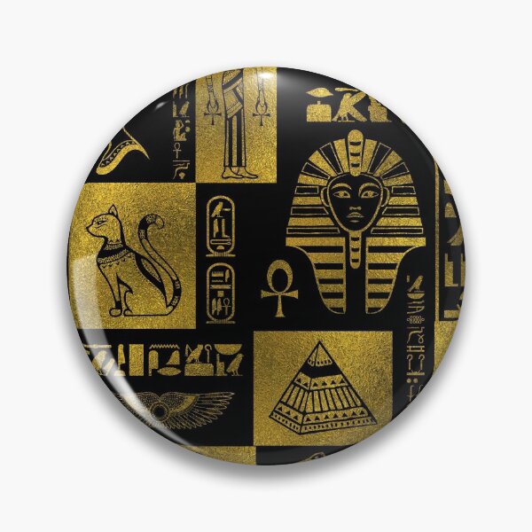 Item preview, Egyptian  Gold hieroglyphs and symbols collage designed and sold by k9printart.