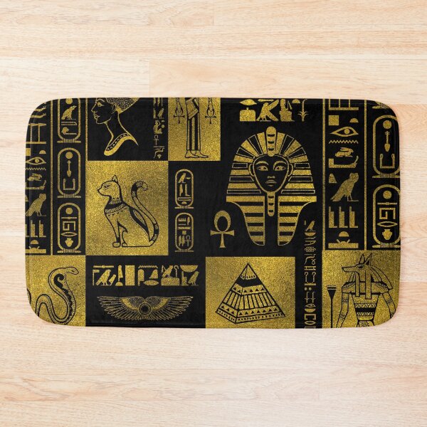 Item preview, Egyptian  Gold hieroglyphs and symbols collage designed and sold by k9printart.