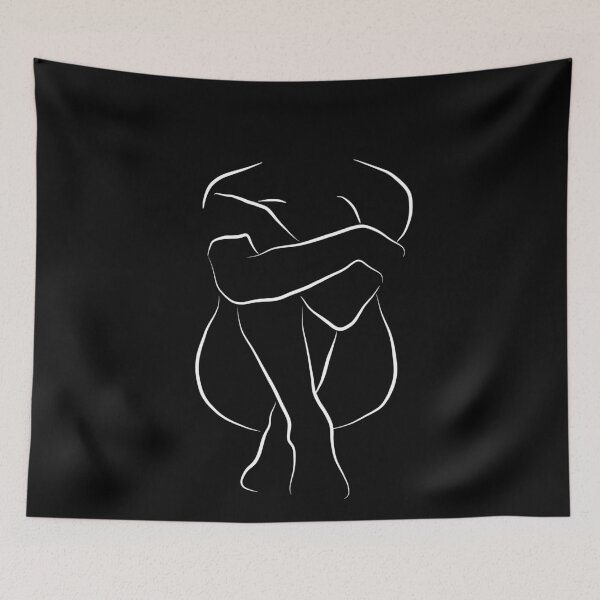 Item preview, Naked Lady Line Art - Her Name Is Isla in Black designed and sold by Melody Watson.