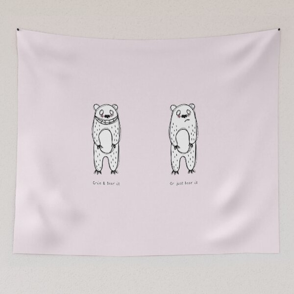 Item preview, Grin and bear it with pink background designed and sold by teanart.