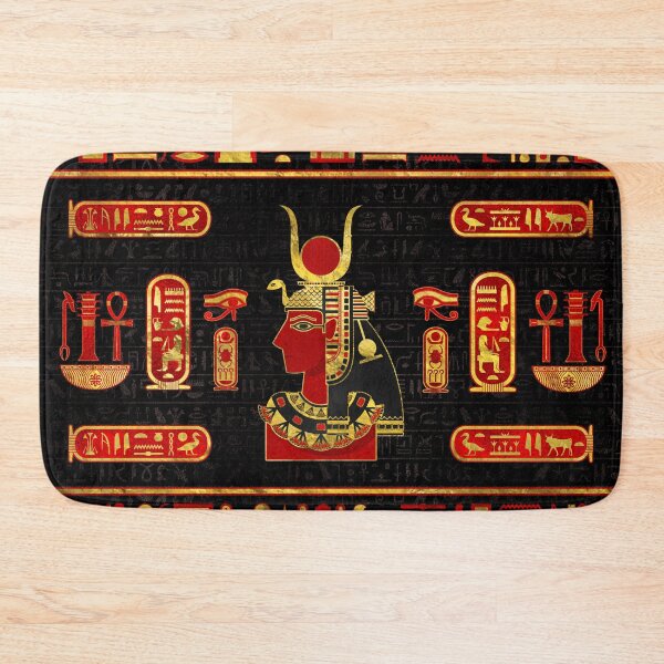 Item preview, Hathor Egyptian Ornament Gold and Red glass designed and sold by k9printart.