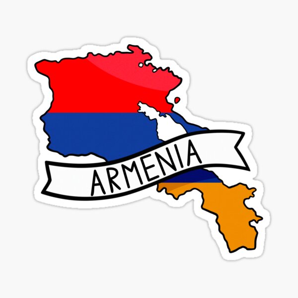 Item preview, Armenia Flag Map Sticker designed and sold by Drawingvild.