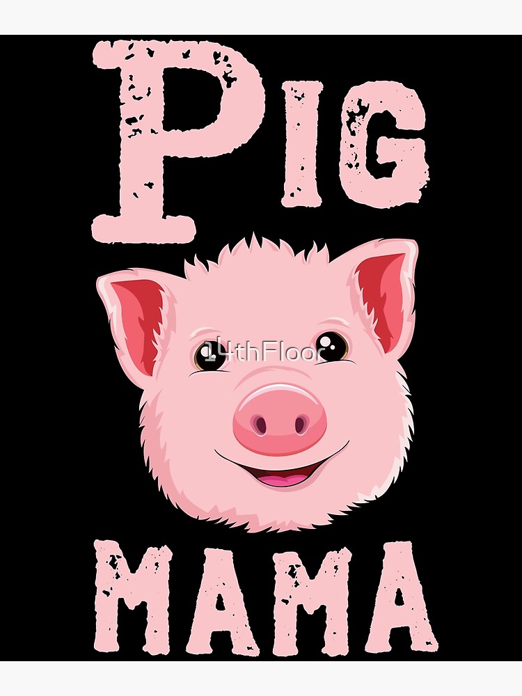 Pig Mama T-Shirt Kids Women Funny Farmer Farm Love Gift