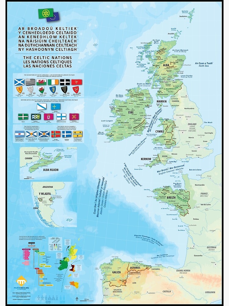 « Les nations celtiques : cartes, drapeaux et langues (version 2) » par Multinatio