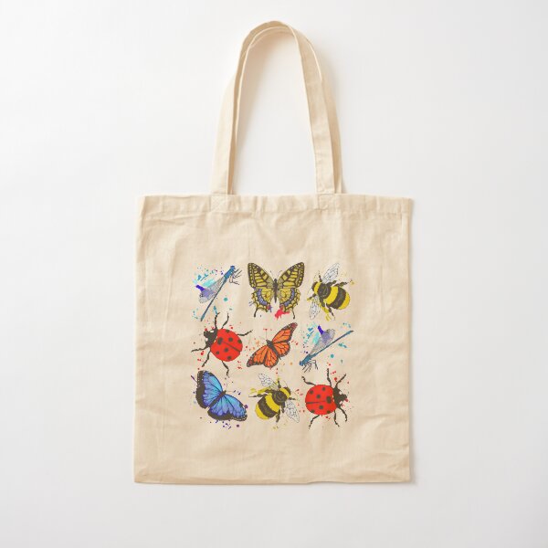 Winged Insects Bees Butterflies Ladybirds Dragonflies Cotton Tote Bag