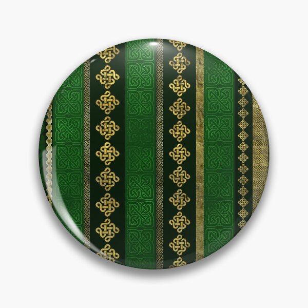 Item preview, Celtic Knot Decorative Gold and Green pattern designed and sold by k9printart.