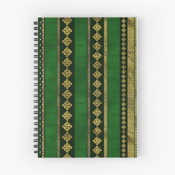 Item preview, Celtic Knot Decorative Gold and Green pattern designed and sold by k9printart.
