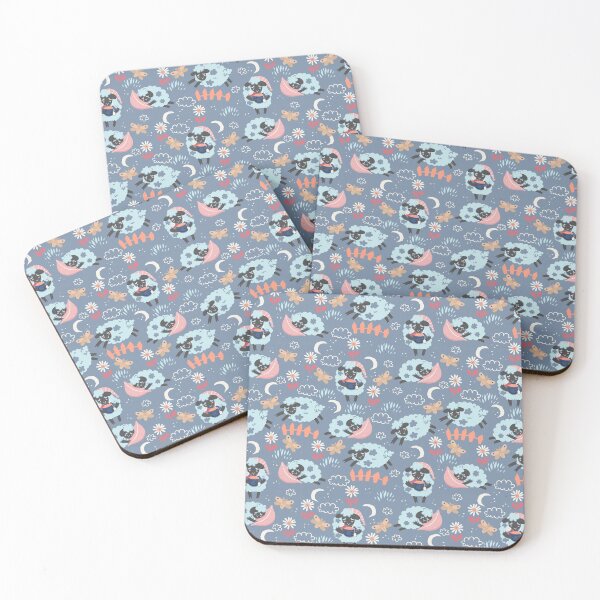 Item preview, pattern of cute sleepy lambs designed and sold by burbura.