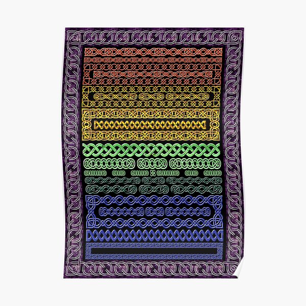 Crystal Celtic Knot Borders - Small - Decoupage Paper Poster
