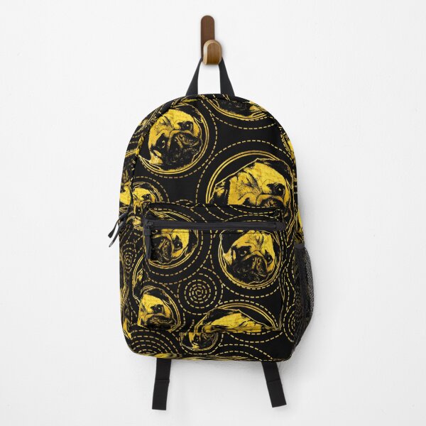 Item preview, Pug Puppy Pattern gold and black designed and sold by k9printart.