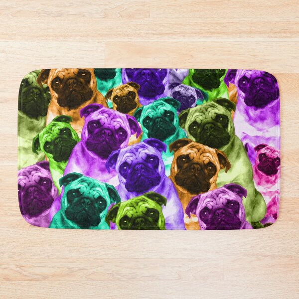 Item preview, Colorful Pug Pattern designed and sold by k9printart.