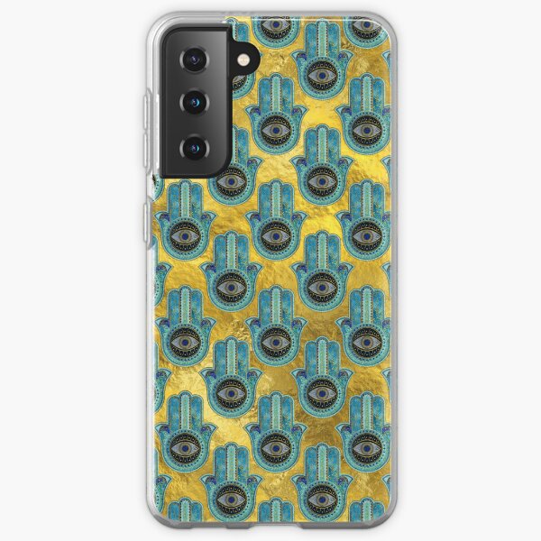 Decorative Hamsa Hand pattern on gold Samsung Galaxy Soft Case