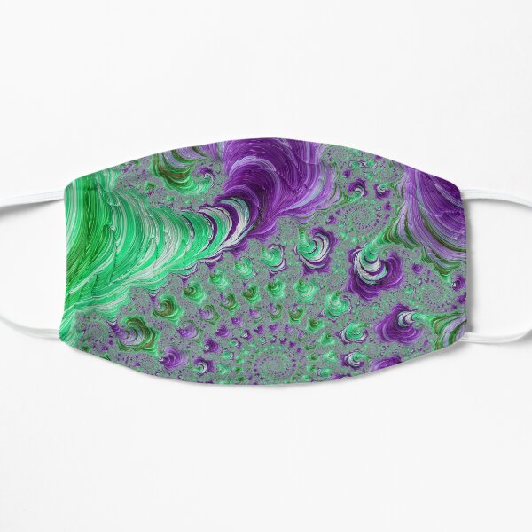 Purple and Green Fractal Flat Mask