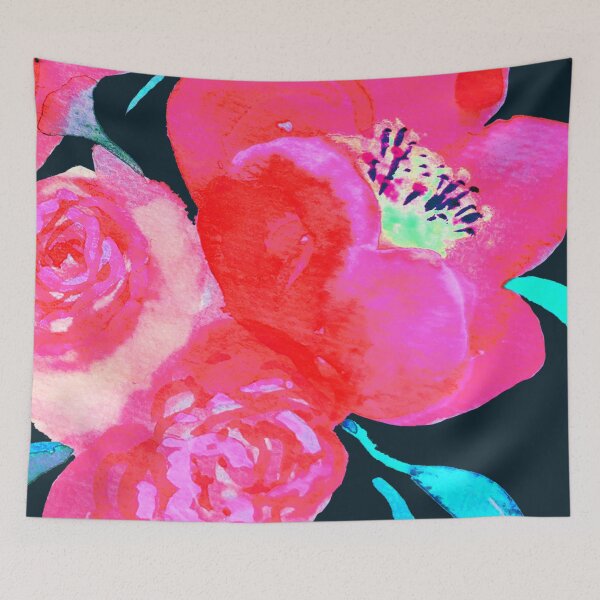 Item preview, English Garden Print in Bright Pink designed and sold by CharIsabella.
