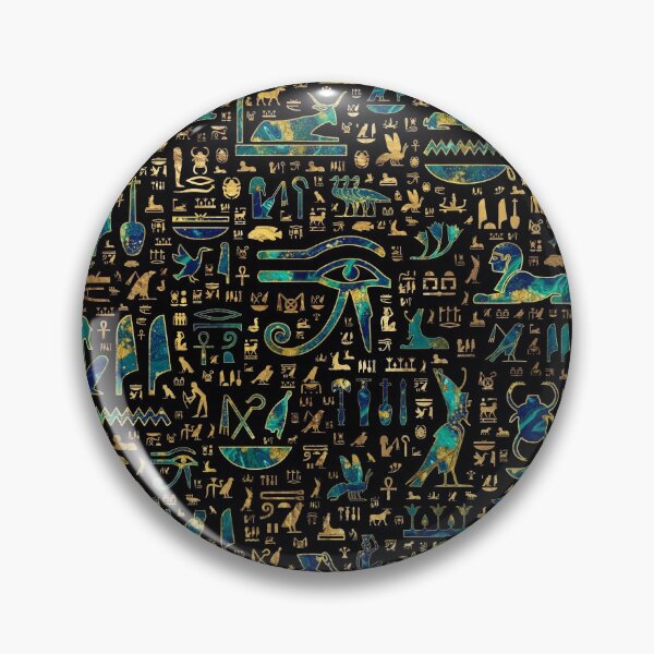 Item preview, Ancient Egyptian hieroglyphics Marble and Gold designed and sold by k9printart.