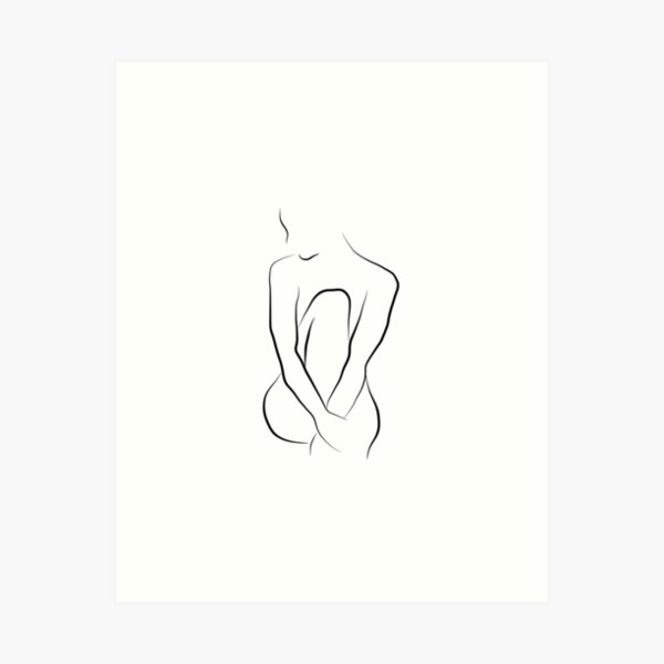 Nude Line Art Sketch - Beautiful Bella Art Print