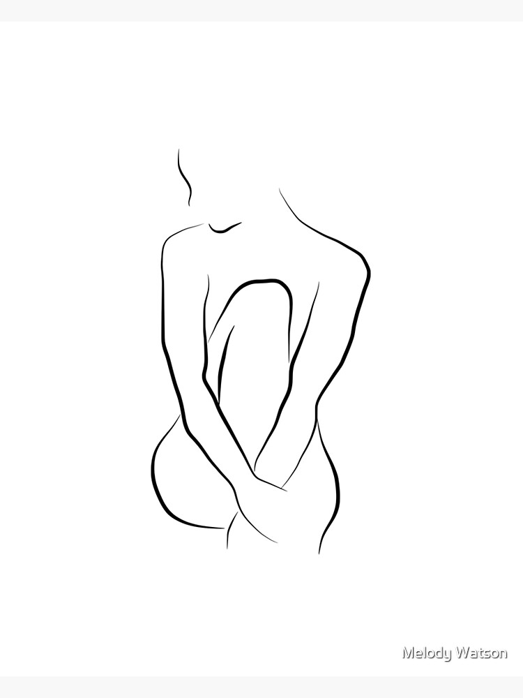 Nude Line Art Sketch - Beautiful Bella by Odyanne