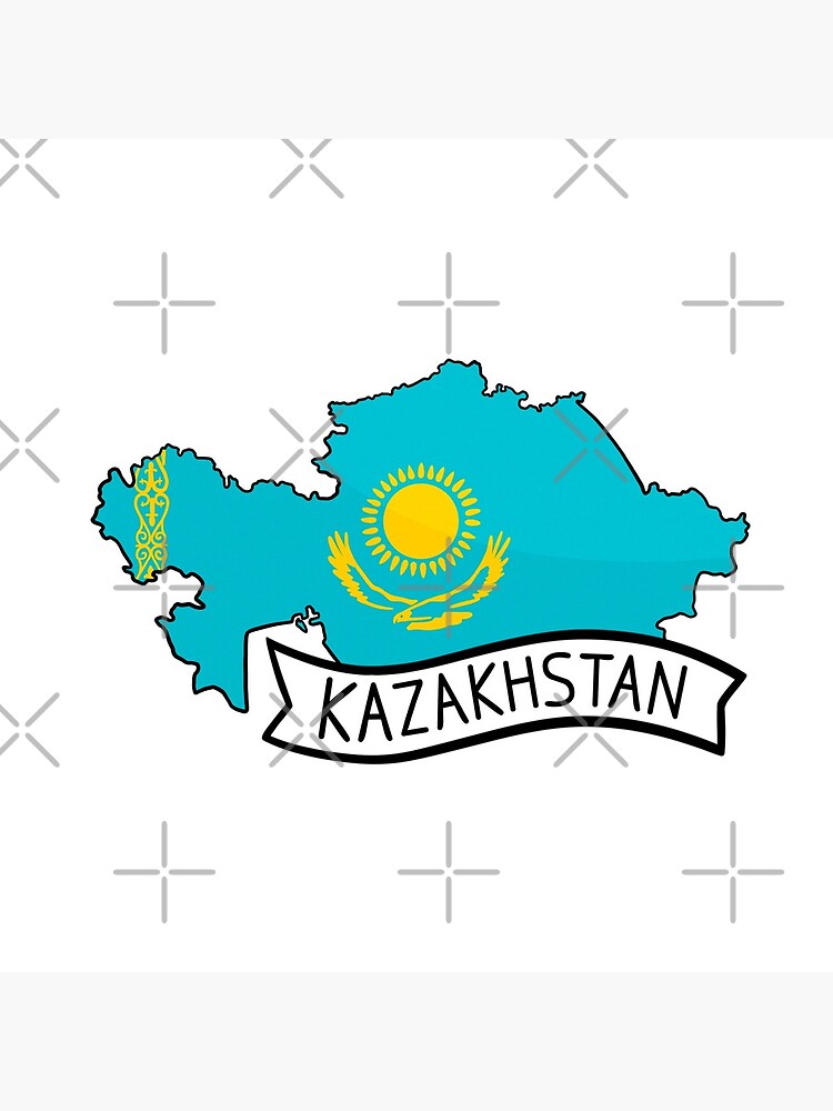 Thumbnail 5 of 5, Coasters (Set of 4), Kazakhstan Flag Map Sticker designed and sold by Drawingvild.