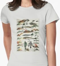 1920's Fishing Flies Women's Fitted T-Shirt