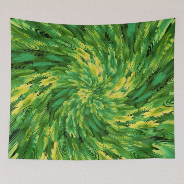 Item preview, Colorama green psychedelic abstraction designed and sold by Joie-et-Poesie.