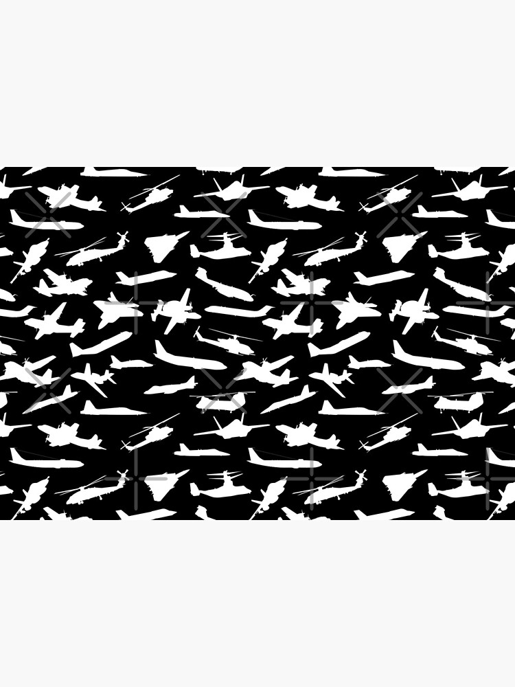Aircraft Silhouettes, Black White Pattern by hobrath