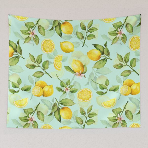 Item preview, Summer Lemons Botanical Garden turqouise designed and sold by UtArt.