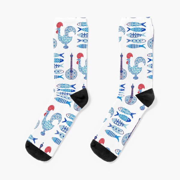 Seamless Pattern of Portuguese Symbols Socks