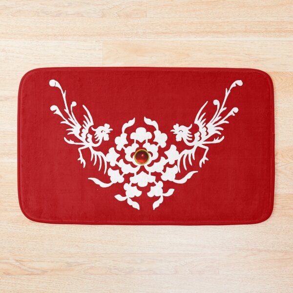 Item preview, WHITE GRIFFINS, FLOWERS IN RED WITH  RUBY GEMSTONE designed and sold by BulganLumini.