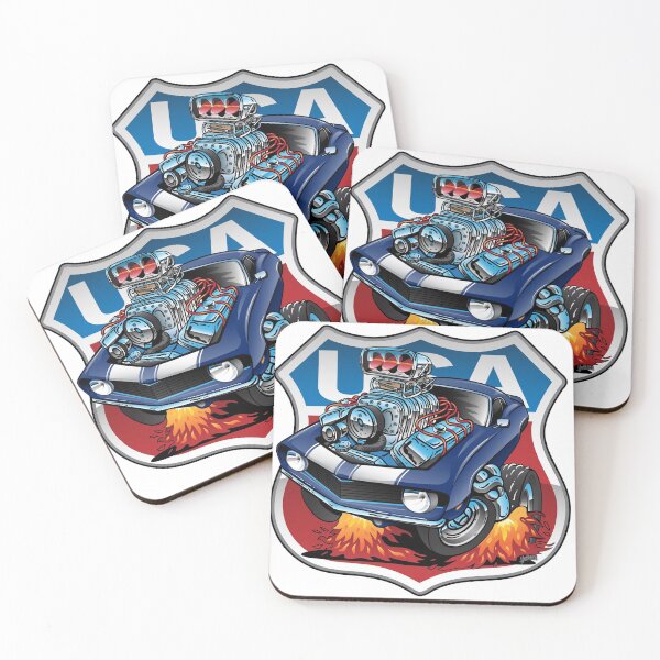Item preview, USA Classic Muscle Car Pride Cartoon designed and sold by hobrath.