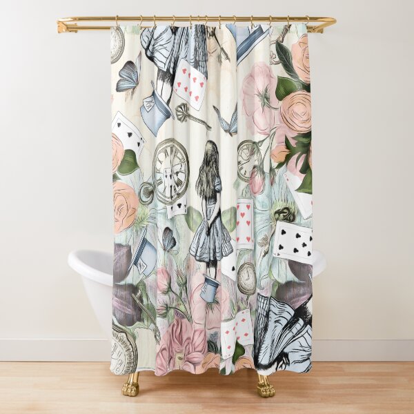 Alice In Wonderland Collage Shower Curtain
