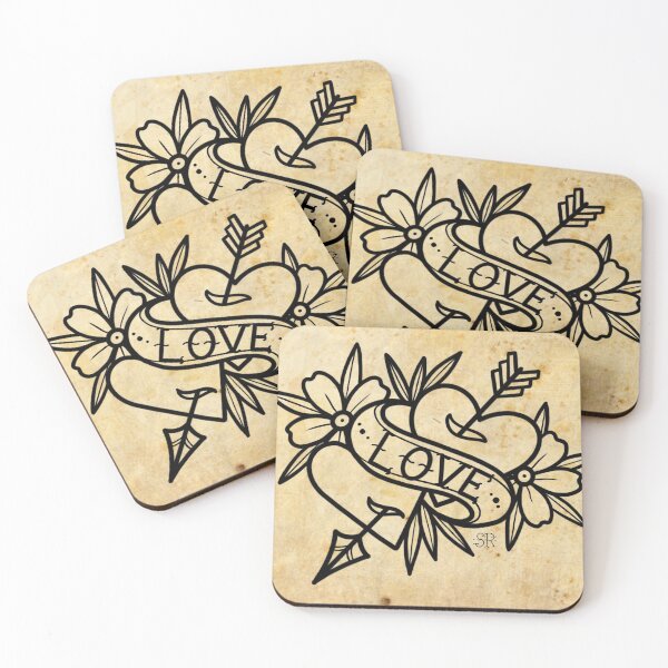 Item preview, LOVE - old school tattoo style outline design  designed and sold by susyrdesign.