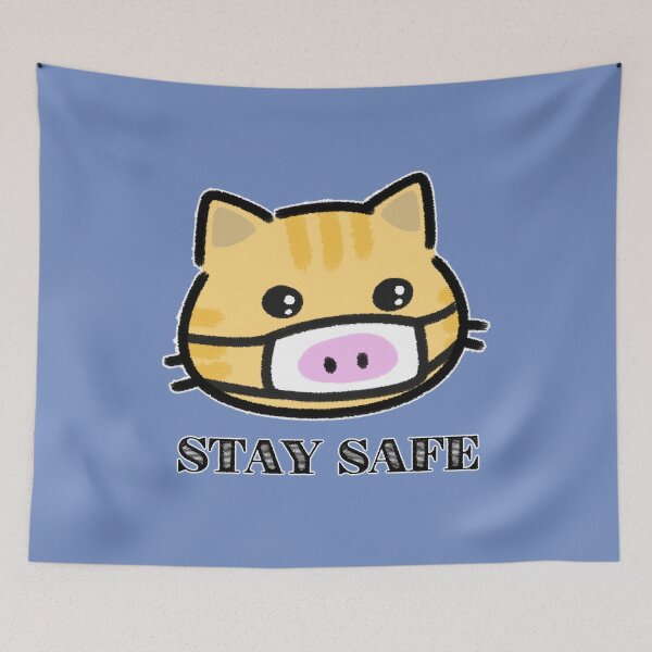 Item preview, Stay Safe Cat - Pig Mask designed and sold by LilFurKids.