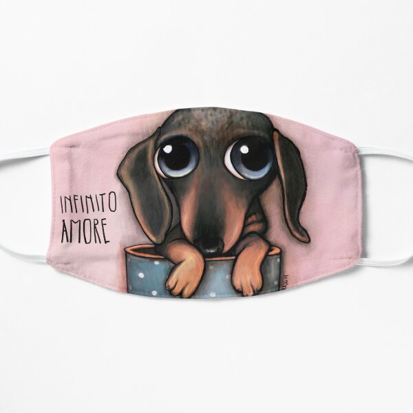 Dachshund inside a cup of Love Flat Mask