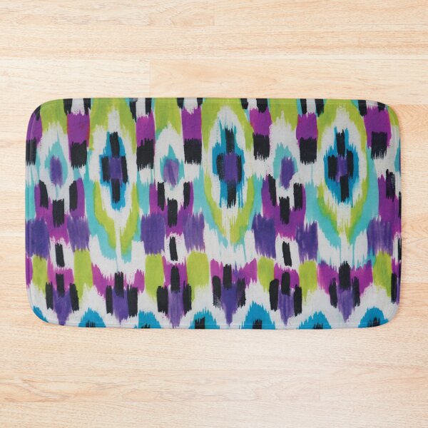 Item preview, Warp Ikat Stripe in Turquoise, Purple and Green designed and sold by Leslie Rogers Todder.
