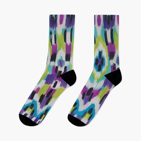Item preview, Warp Ikat Stripe in Turquoise, Purple and Green designed and sold by Leslie Rogers Todder.