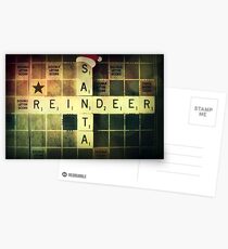 Santa Scrabble Christmas Card Postcards