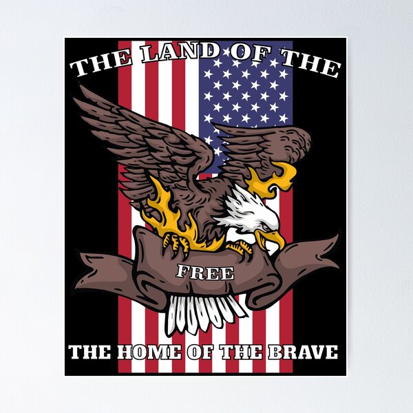 Item preview, THE-LAND-OF-THE-FREE-THE-HOME-OF-THE-BRAVE - USA - Stars and Stripes - Eagle - 4th July - Gift - happy 4th of july - 4th july outfits - 4 july shirt - 4th july clothes - women's 4th of july shirt designed and sold by dan2244.