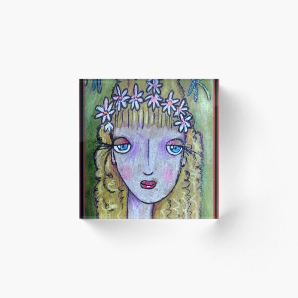 Item preview, Winsome Waif / Dragonfly Girl / Fairy Girl / Daisies in Her Hair / Cute Girl / designed and sold by artenvironments.