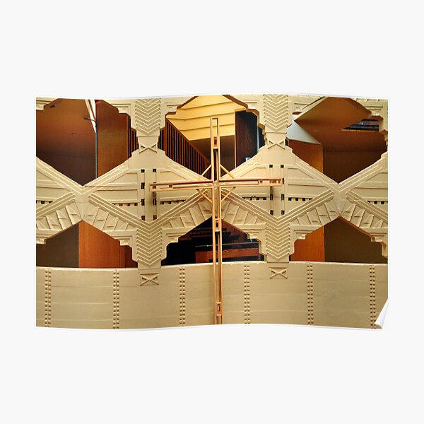 Cross, Frank Lloyd Wright Designed Chapel, Florida Southern College, Lakeland, Florida Poster