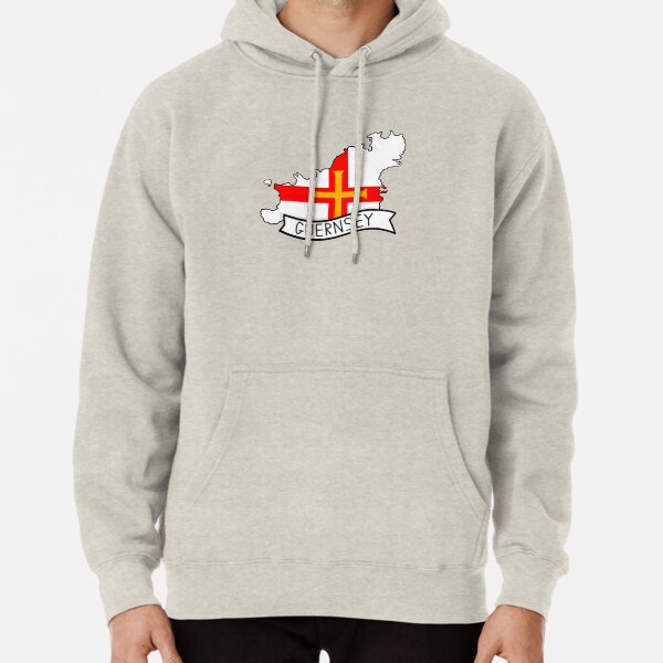 Guernsey Flag Map Sticker Pullover Hoodie