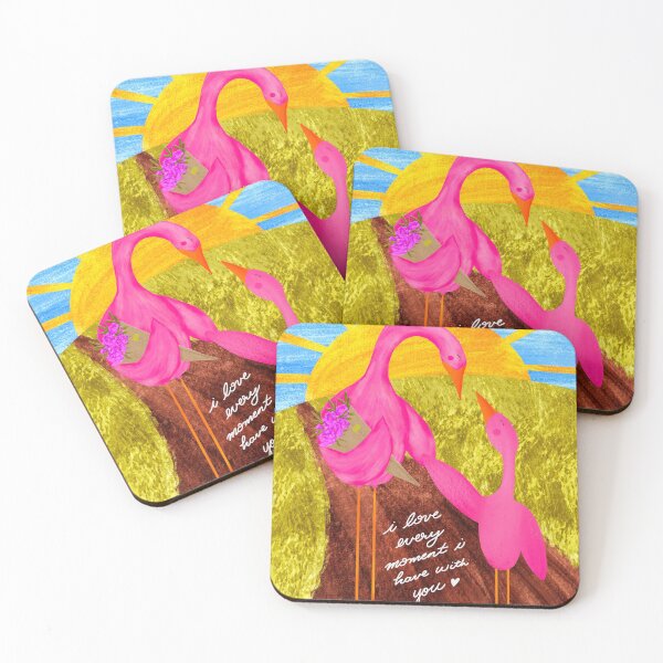 Item preview, Flamingo Walking With Mom  nursery art designed and sold by JenaWDesigns.