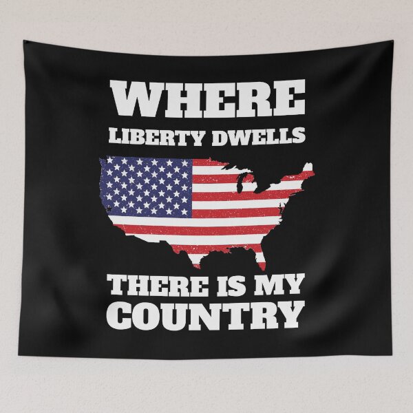 Item preview, WHERE LIBERTY DWELLS, THERE IS MY COUNTRY - USA - Stars and Stripes - Eagle - 4th July - Gift - happy 4th of july - 4th july outfits - 4 july shirt - 4th july clothes - women's 4th of july shirt designed and sold by dan2244.
