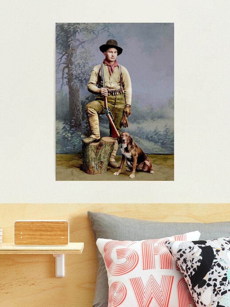 American hunter with his dog 1890's Poster for Sale by Gary sheaf