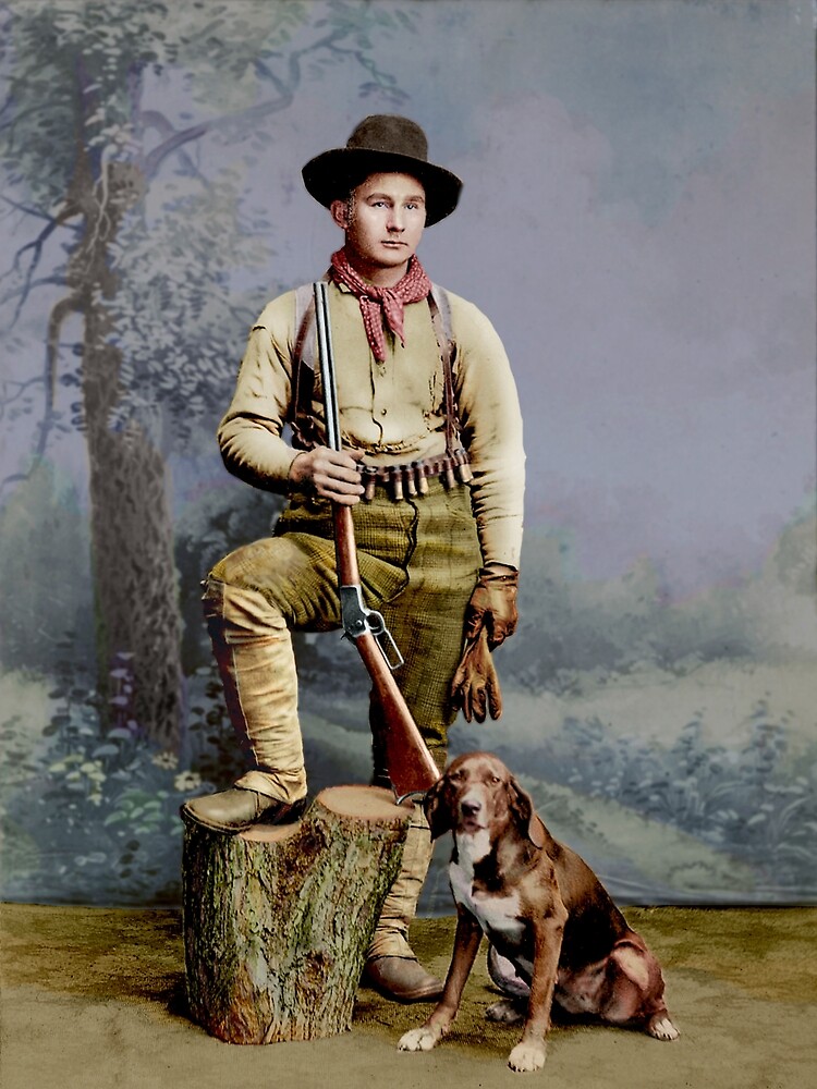 American hunter with his dog 1890's | Poster