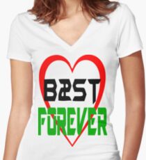 ㋡♥♫Love B2ST Forever Splendiferous Clothes & Stickers♪♥㋡ Women's Fitted V-Neck T-Shirt
