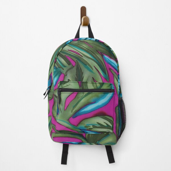 Item preview, Tropical Watercolor Leaves on Magenta Background designed and sold by Leslie Rogers Todder.